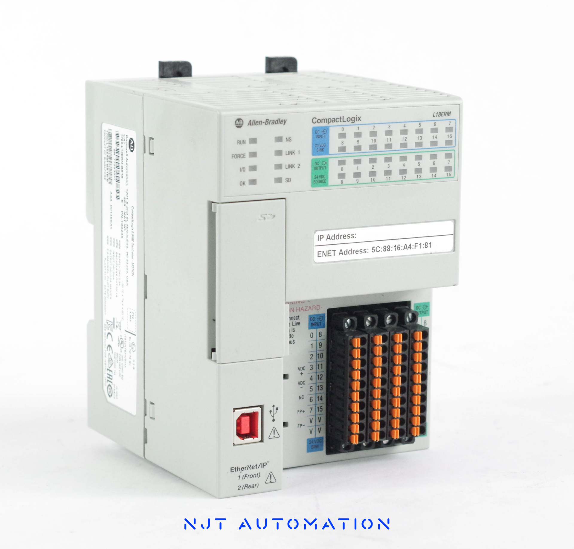 Allen Bradley 1769-L18ERM-BB1BSR CompactLogix Processor – front view